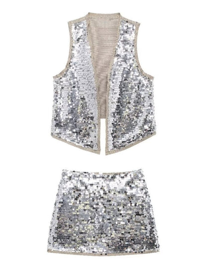 Beaded Sequin Two Pieces Dress